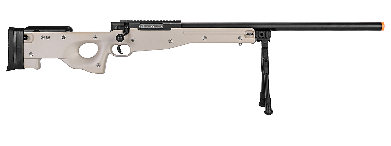 WELL MB01TBIP L96 AWP BOLT ACTION RIFLE w/BIPOD (COLOR: TAN) - Click Image to Close