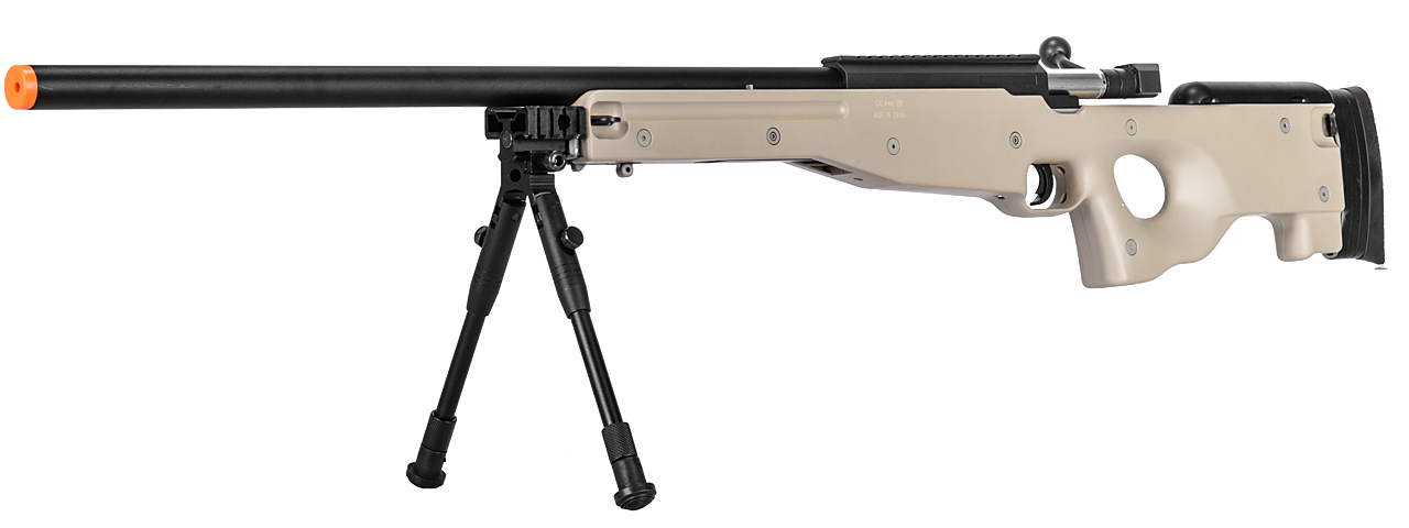 WELL MB01TBIP L96 AWP BOLT ACTION RIFLE w/BIPOD (COLOR: TAN) - Click Image to Close