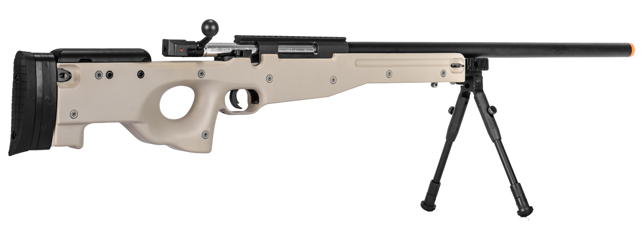 WELL MB01TBIP L96 AWP BOLT ACTION RIFLE w/BIPOD (COLOR: TAN) - Click Image to Close