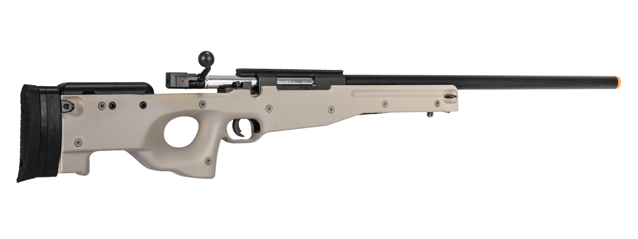 WELL AIRSOFT L96 AWP BOLT ACTION RIFLE W/ OPTIC RIS - TAN - Click Image to Close