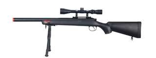 WELLFIRE AIRSOFT VSR-10 BOLT ACTION RIFLE W/ SCOPE & BIPOD - BLACK