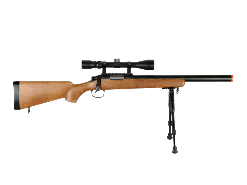 WELL MB02WAB VSR-10 BOLT ACTION RIFLE w/SCOPE & BIPOD (COLOR: WOOD)