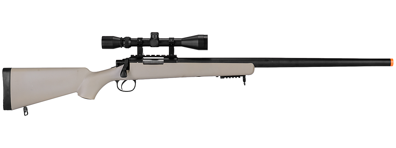 WELL MB03TA VSR-10 BOLT ACTION RIFLE w/SCOPE (COLOR: TAN) - Click Image to Close