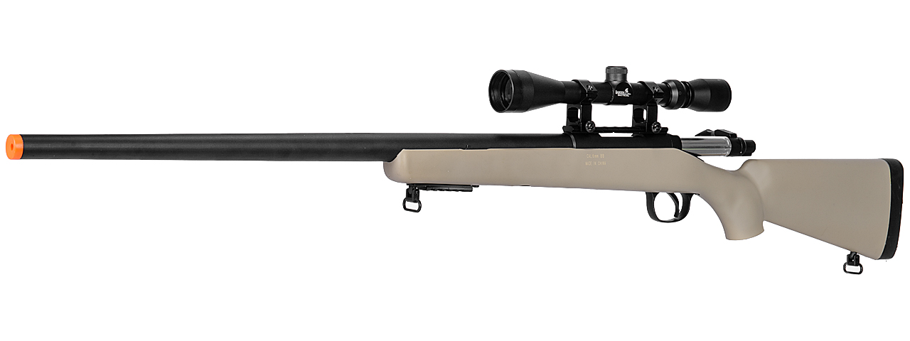 WELL MB03TA VSR-10 BOLT ACTION RIFLE w/SCOPE (COLOR: TAN) - Click Image to Close