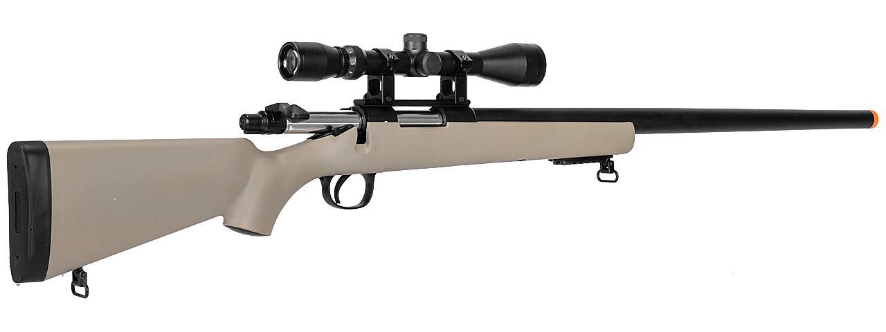 WELL MB03TA VSR-10 BOLT ACTION RIFLE w/SCOPE (COLOR: TAN)