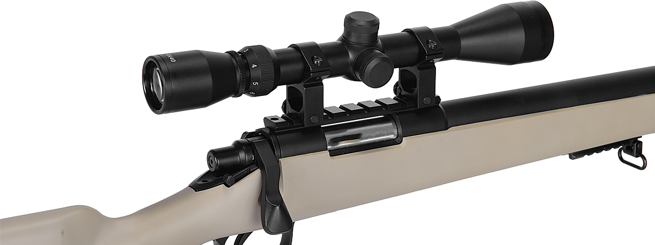 WELL MB03TA VSR-10 BOLT ACTION RIFLE w/SCOPE (COLOR: TAN) - Click Image to Close