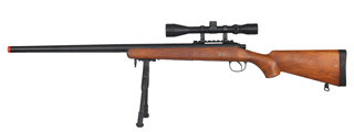 WELL VSR-10 BOLT ACTION RIFLE W/ SCOPE, SLING & BIPOD - WOOD