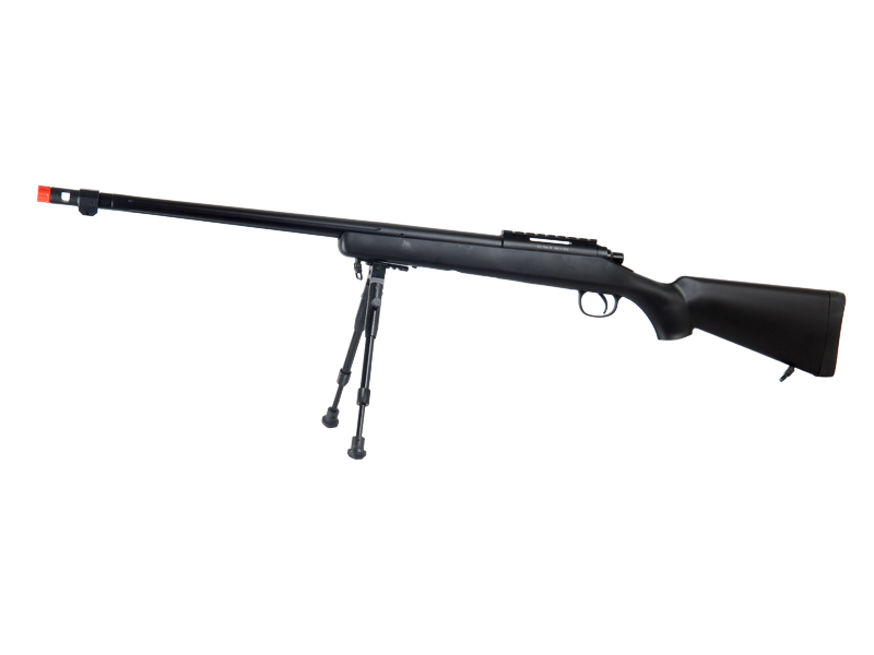 WELL MB07BBIP VSR-10 BOLT ACTION RIFLE w/FLUTED BARREL & BIPOD (COLOR: BLACK) - Click Image to Close