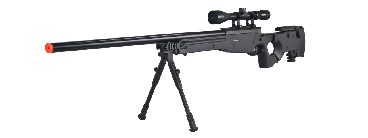 WELL MB08BAB L96 AWP BOLT ACTION RIFLE w/FOLDING STOCK BIPOD & SCOPE (COLOR: BLACK)