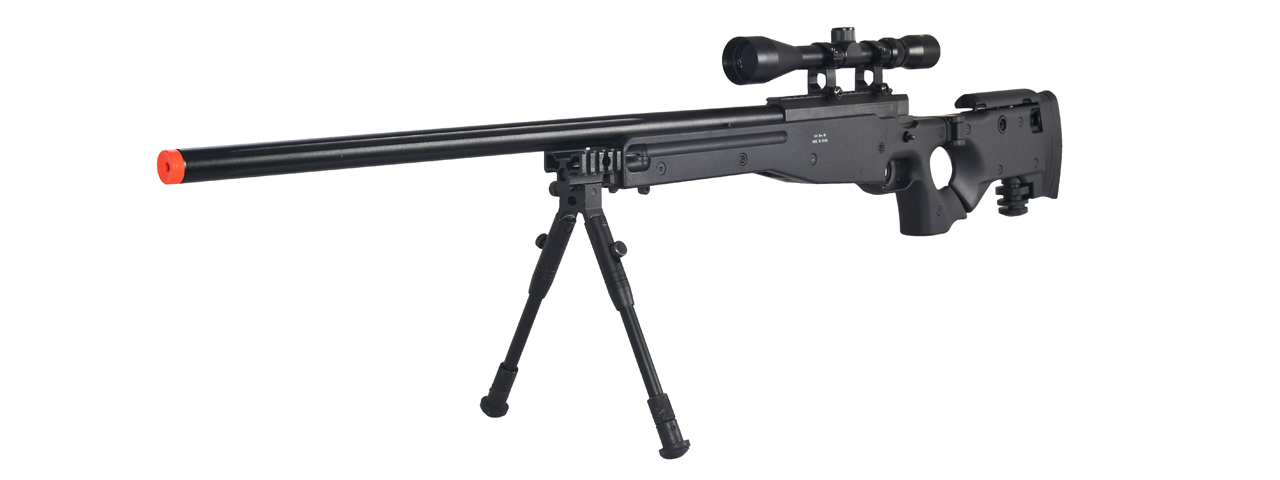 WELL MB08BA L96 AWP BOLT ACTION RIFLE w/FOLDING STOCK & SCOPE (COLOR: BLACK) - Click Image to Close