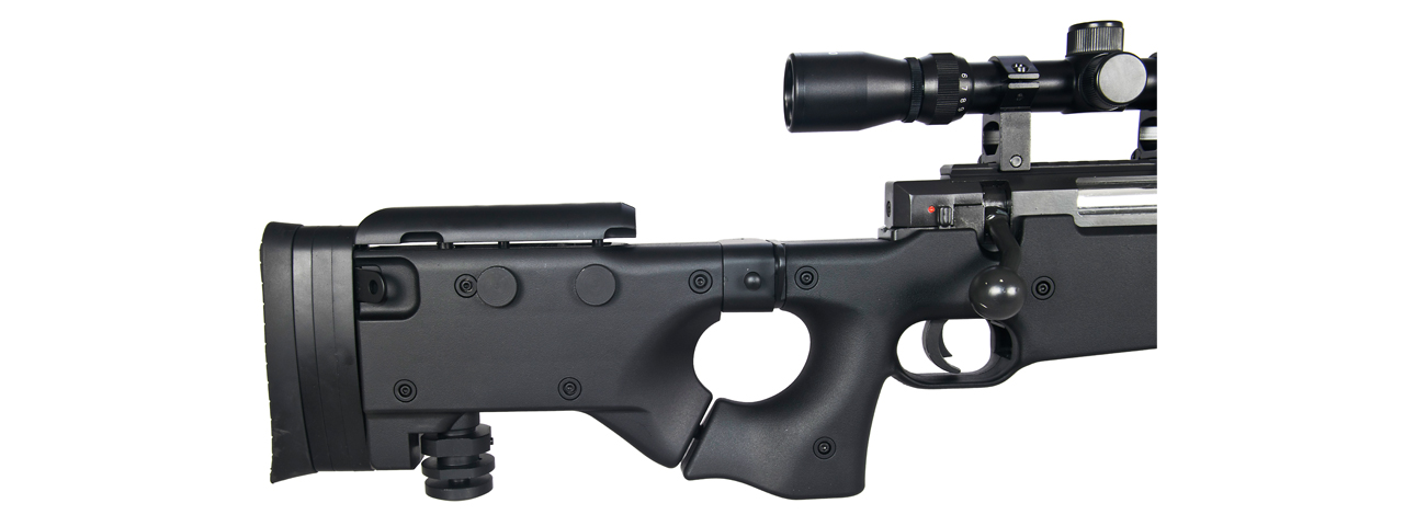 WELL AIRSOFT L96 AWP BOLT ACTION RIFLE W/ FOLDING STOCK - BLACK - Click Image to Close