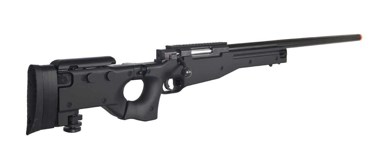 WELL AIRSOFT L96 AWP BOLT ACTION RIFLE W/ FOLDING STOCK - BLACK - Click Image to Close