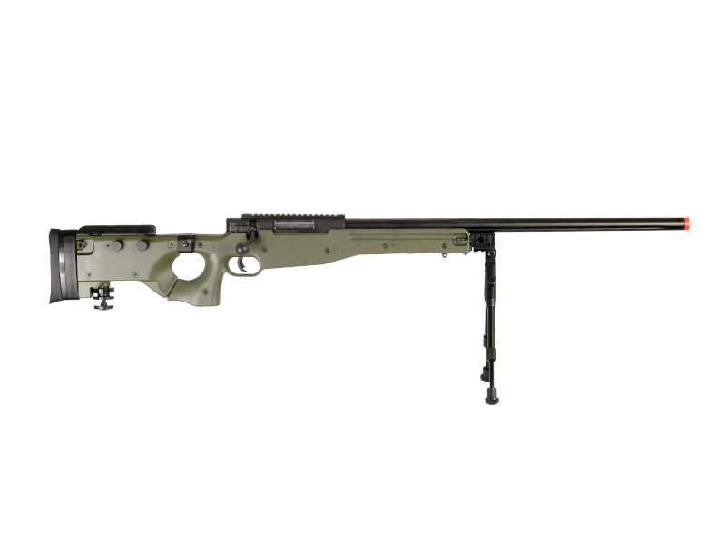 WELL AIRSOFT L96 AWP BOLT ACTION RIFLE W/ FOLDING STOCK - OD GREEN - Click Image to Close