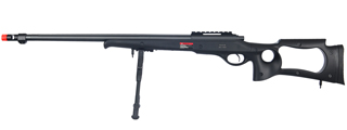 WELL MB10BBIP BOLT ACTION RIFLE w/FLUTED BARREL & BIPOD (COLOR: BLACK)