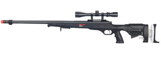 WELL MB12BA BOLT ACTION RIFLE w/FLUTED BARREL & SCOPE (COLOR: BLACK)