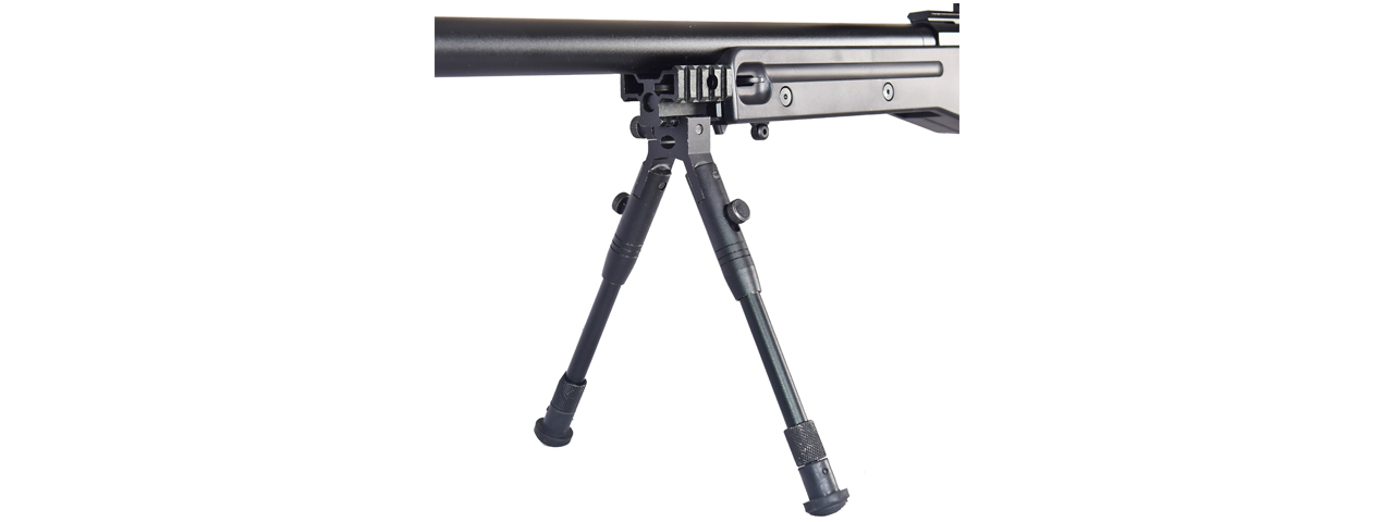 WELL AIRSOFT L96 AWS BOLT ACTION RIFLE W/ BIPOD AND SCOPE - BLACK - Click Image to Close