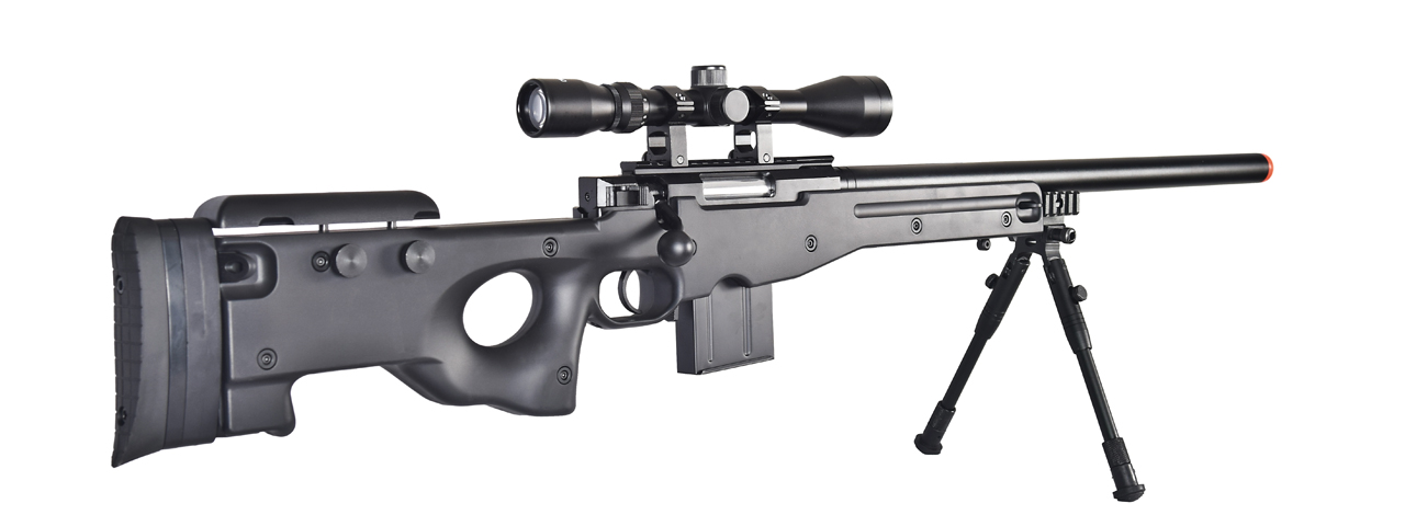 WELL AIRSOFT L96 AWS BOLT ACTION RIFLE W/ SCOPE - BLACK