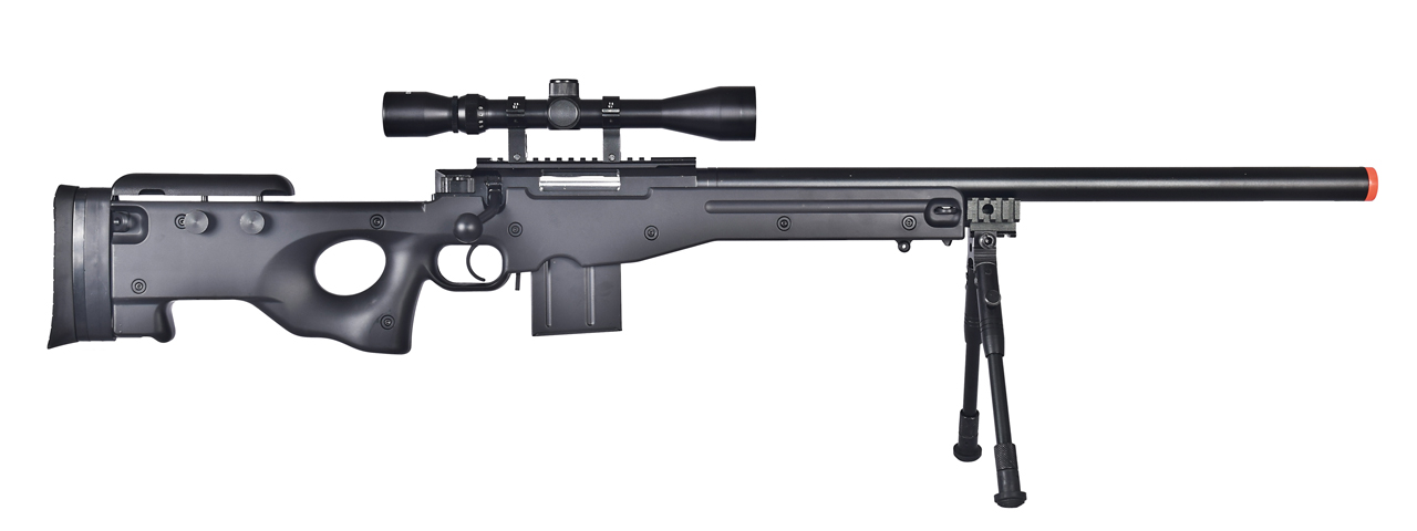 WELL AIRSOFT L96 AWS BOLT ACTION RIFLE W/ SCOPE - BLACK