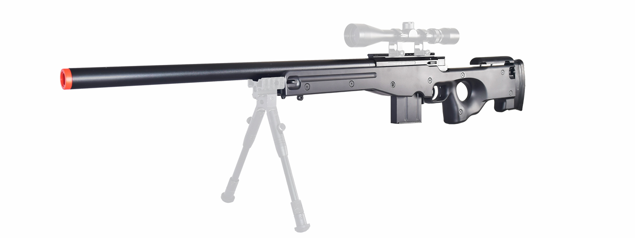 WELL AIRSOFT L96 COMPACT SNIPER RIFLE - BOLT ACTION - BLACK - Click Image to Close