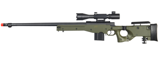 WELL MB4403GA2 BOLT ACTION RIFLE w/FLUTED BARREL & ILLUMINATED SCOPE (COLOR: OD GREEN)