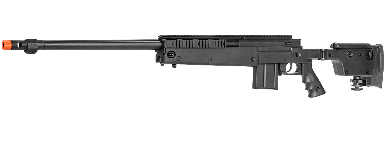 WELL AIRSOFT VSR-10 BOLT ACTION RIFLE W/ FOLDING STOCK - BLACK - Click Image to Close