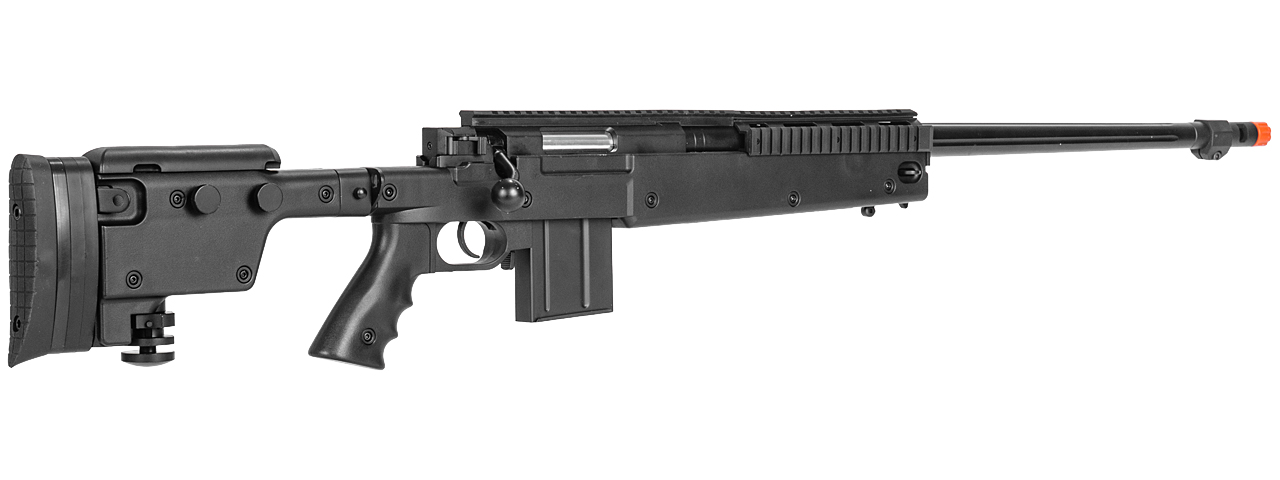 WELL AIRSOFT VSR-10 BOLT ACTION RIFLE W/ FOLDING STOCK - BLACK - Click Image to Close