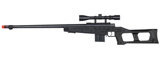 WELL MB4409BA BOLT ACTION RIFLE w/FLUTED BARREL & SCOPE (COLOR: BLACK)