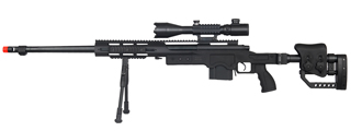 WELL MB4411BAB2 BOLT ACTION RIFLE W/ILLUMINATED SCOPE & BIPOD (COLOR: BLACK)