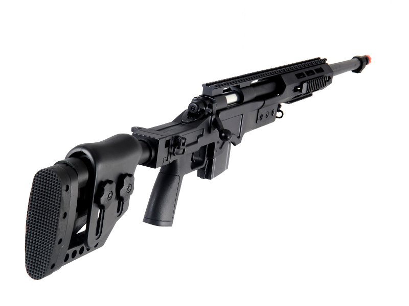 WELL AIRSOFT MB4411 BOLT ACTION SNIPER RIFLE W/ FLUTED BARREL - BLACK - Click Image to Close