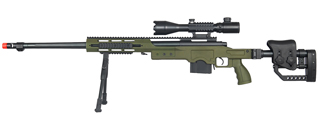 WELL MB4411GAB2 BOLT ACTION RIFLE w/ILLUMINATED SCOPE & BIPOD (COLOR: OD GREEN)