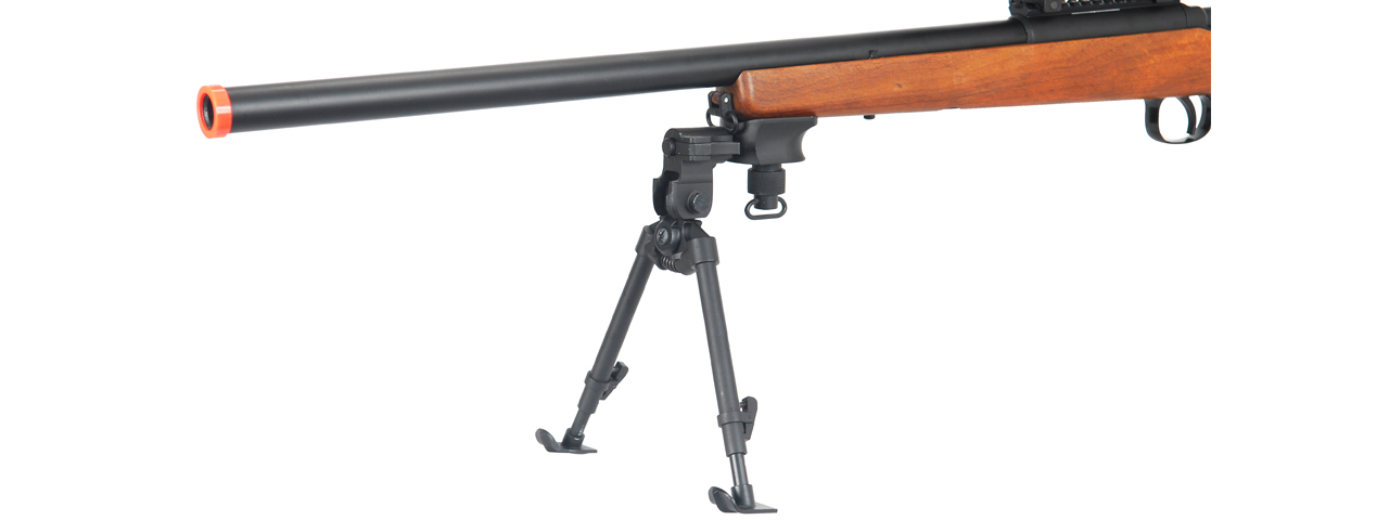 AGM MP001AAB BOLT ACTION SNIPER RIFLE w/ SCOPE & BI-POD (COLOR: WOOD)