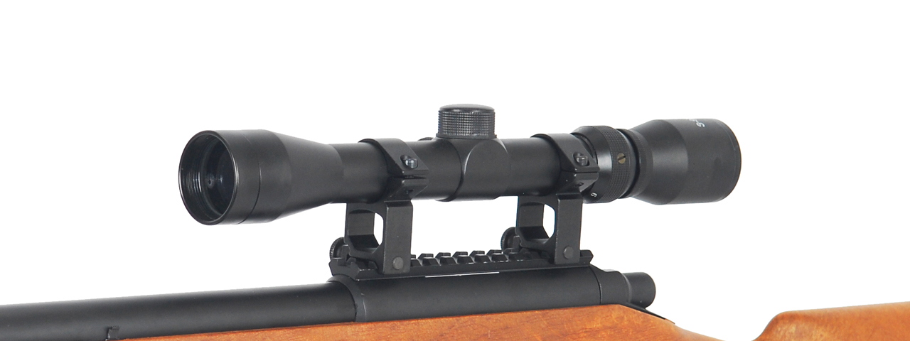 AGM MP001AAB BOLT ACTION SNIPER RIFLE w/ SCOPE & BI-POD (COLOR: WOOD) - Click Image to Close