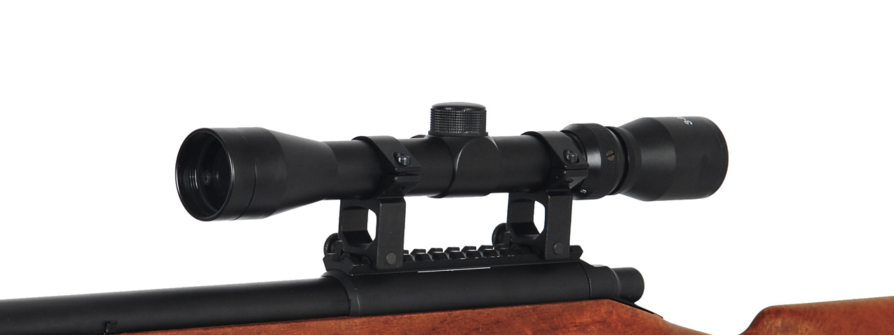 AGM MP001AAB BOLT ACTION SNIPER RIFLE w/ SCOPE & BI-POD (COLOR: WOOD) - Click Image to Close