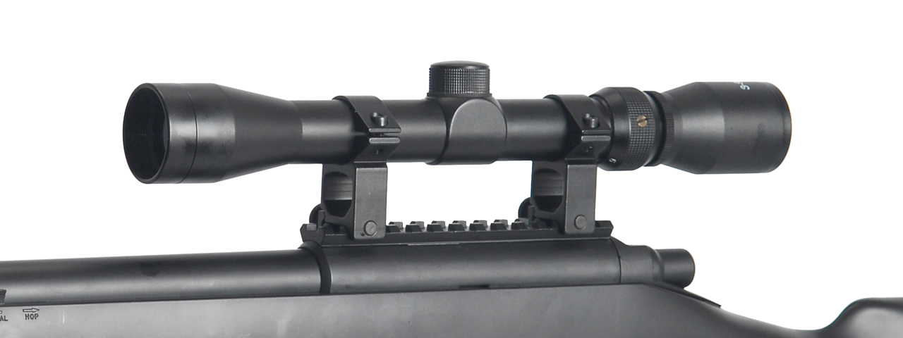 AGM MP001BAB BOLT ACTION SNIPER RIFLE w/ SCOPE & BI-POD (COLOR: BLACK) - Click Image to Close