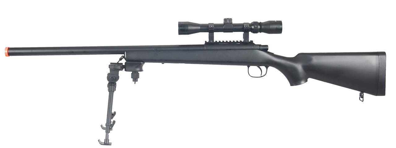 AGM MP001BAB BOLT ACTION SNIPER RIFLE w/ SCOPE & BI-POD (COLOR: BLACK)