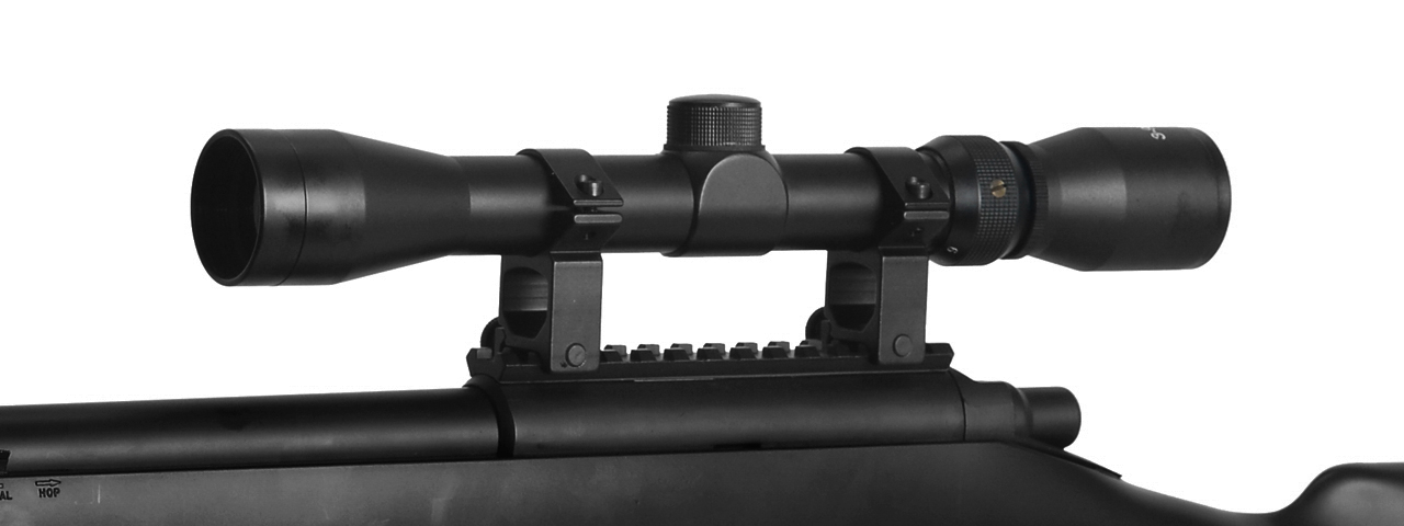 AGM MP001BAB BOLT ACTION SNIPER RIFLE w/ SCOPE & BI-POD (COLOR: BLACK)