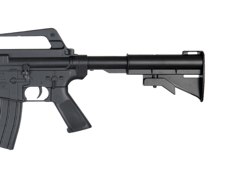 Well Fire MR711 M4A1 Airsoft Spring Rifle w/ Adjustable Stock (Color: Black) - Click Image to Close