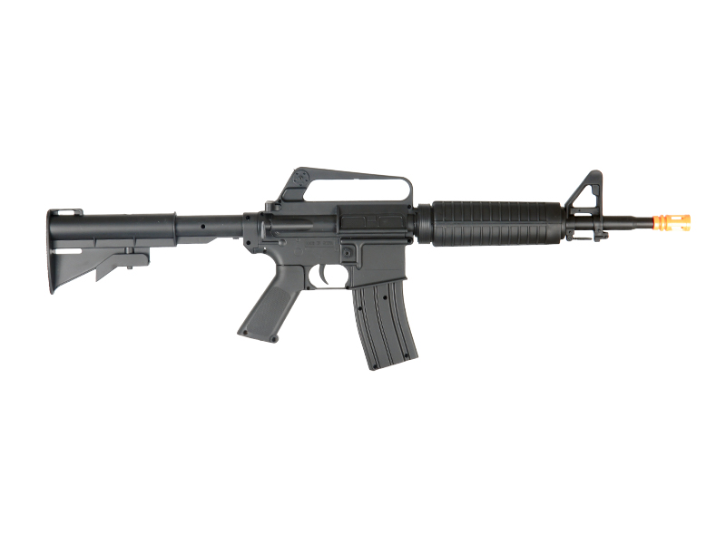 Well Fire MR711 M4A1 Airsoft Spring Rifle w/ Adjustable Stock (Color: Black) - Click Image to Close
