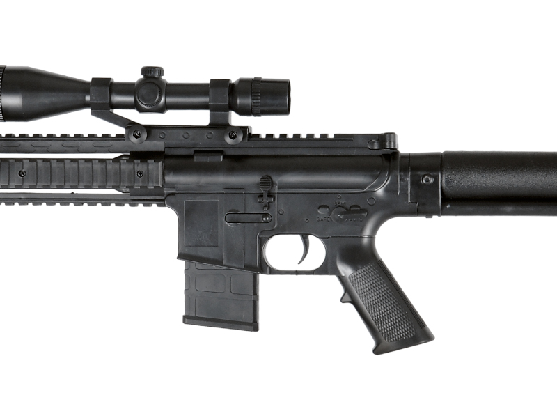 UKARMS P1137 RIS Spring Rifle w/ Scope, Laser & Flashlight and Bonus P618 Spring Pistol in Combo Box - Click Image to Close