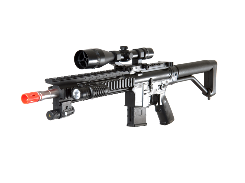 UKARMS P1137 RIS Spring Rifle w/ Scope, Laser & Flashlight and Bonus P618 Spring Pistol in Combo Box - Click Image to Close