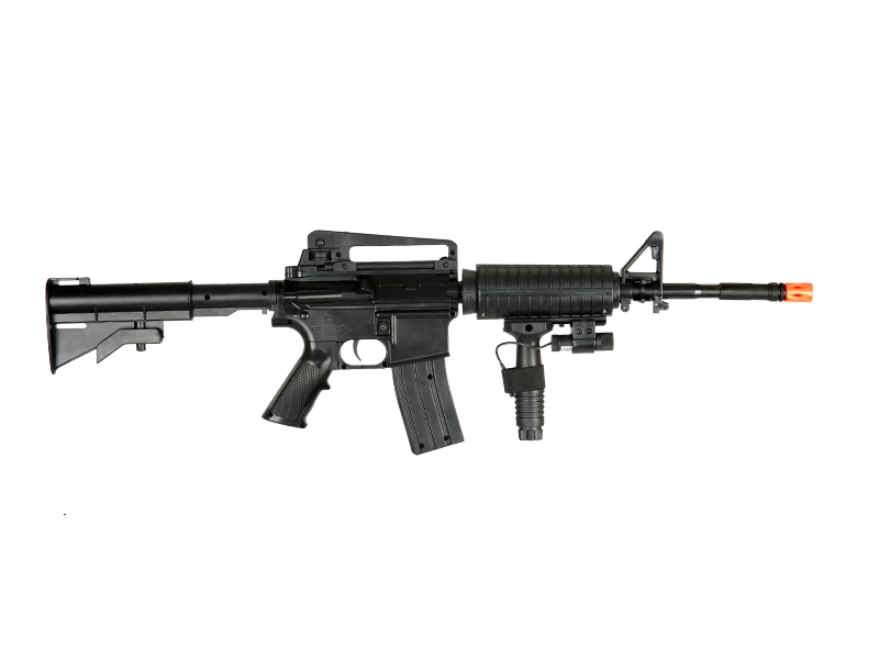 UK Arms M4A1 Spring Rifle w/ Laser and Vertical Grip (Color: Black) - Click Image to Close