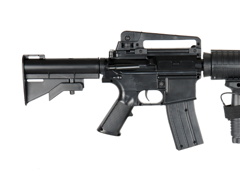 UK Arms M4A1 Spring Rifle w/ Laser and Vertical Grip (Color: Black) - Click Image to Close