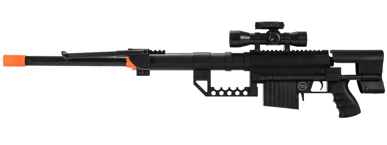 UK Arms P1200 M200 Airsoft Spring Sniper Rifle w/ Scope, Bipod, and Laser (Color: Black)