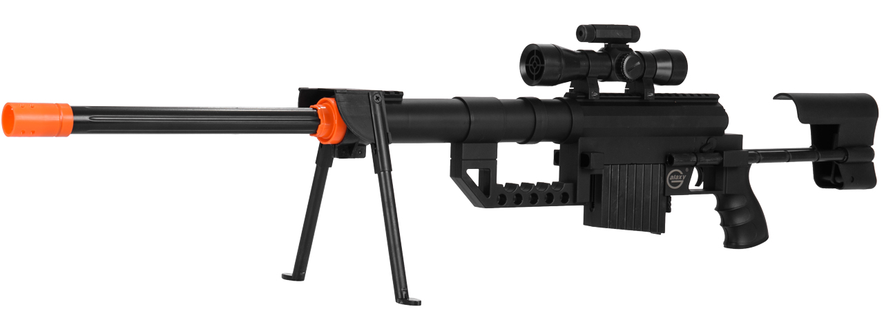 UK Arms P1200 M200 Airsoft Spring Sniper Rifle w/ Scope, Bipod, and Laser (Color: Black)