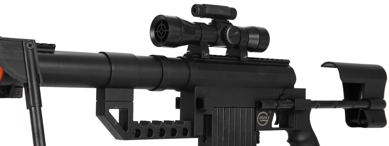 UK Arms P1200 M200 Airsoft Spring Sniper Rifle w/ Scope, Bipod, and Laser (Color: Black) - Click Image to Close