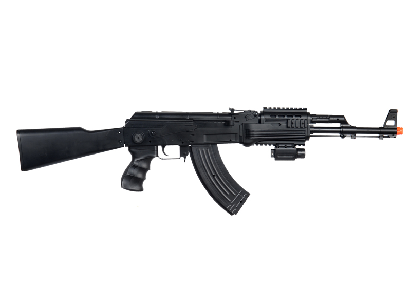 UKARMS P1247 Tactical AK-47 Spring Rifle, full stock with Bonus Spring Pistol Combo Pack - Click Image to Close