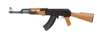 UK ARMS AIRSOFT SPRING AK-47 RIFLE W/ LASER/FLASHLIGHT - BLACK/WOOD