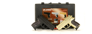 UKARMS P618GB 2 Spring Pistols in Combo Pack ( Black and Gold )