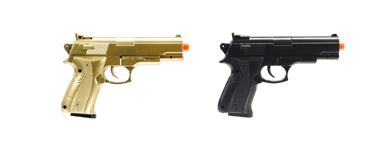 P628GB UKARMS 2 SPRING PISTOLS IN COMBO PACK (BLACK AND GOLD)