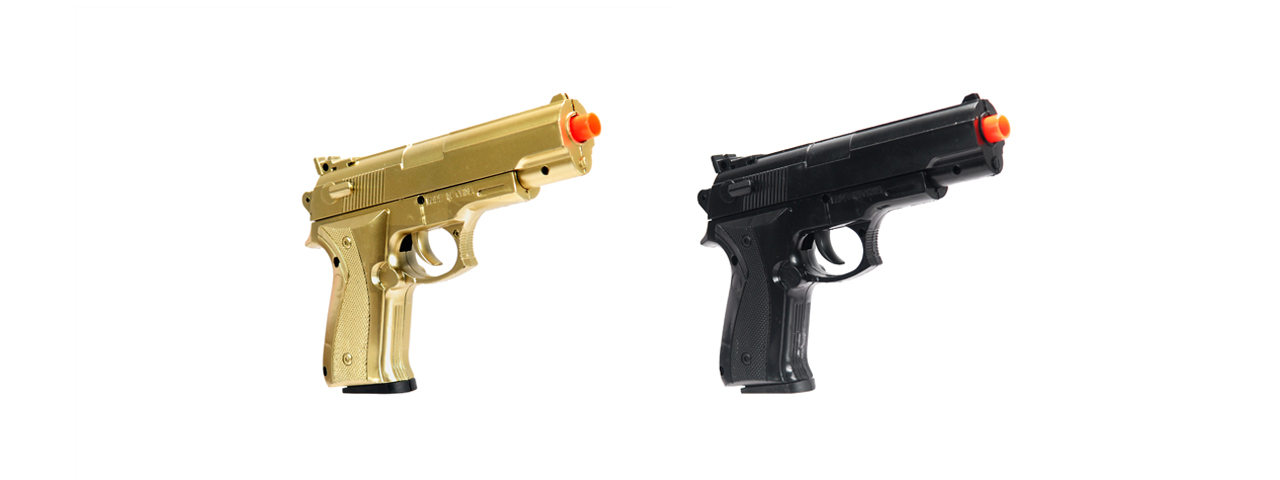 P628GB UKARMS 2 SPRING PISTOLS IN COMBO PACK (BLACK AND GOLD) - Click Image to Close